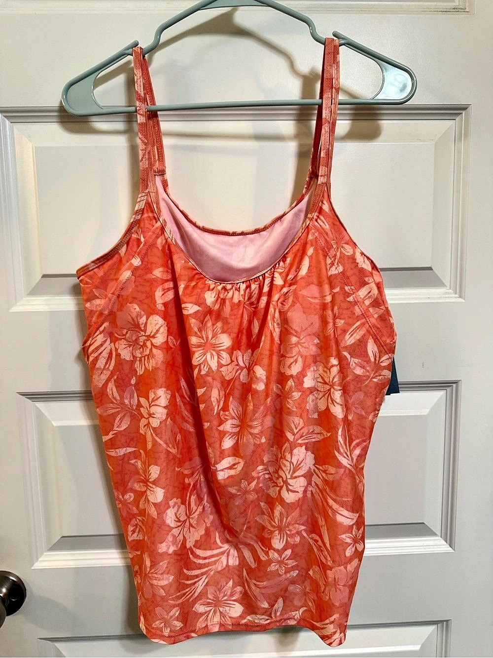 Ocean + Coast Floral Swim Cover-Up in Orange & Pink XXL NWT